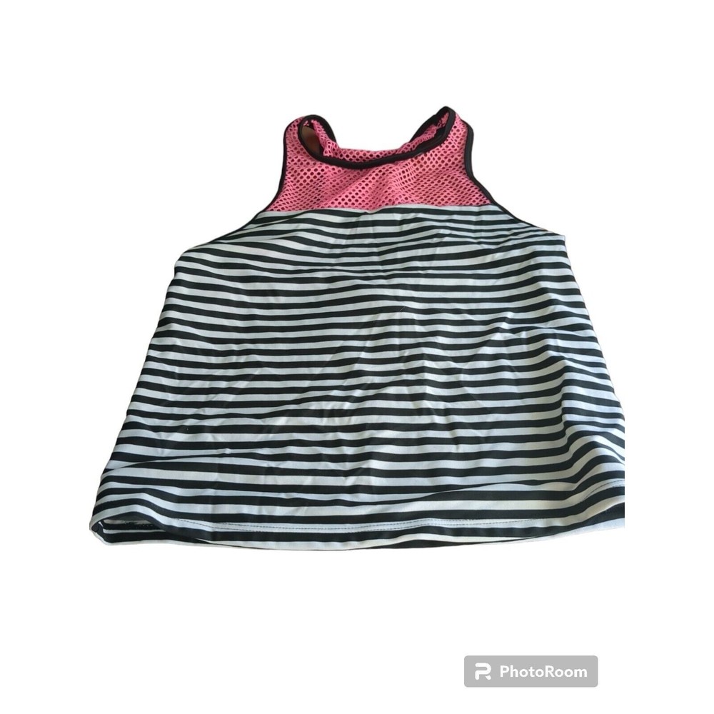 Cat & Jack Little Girls Swim Tank Top Black & Pink  Size XL  NWOT